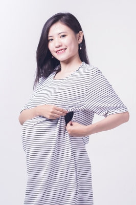 Baju Hamil Dress Hamil Menyusui Simple Modis Lorek Ariana Dress - DRO 882
